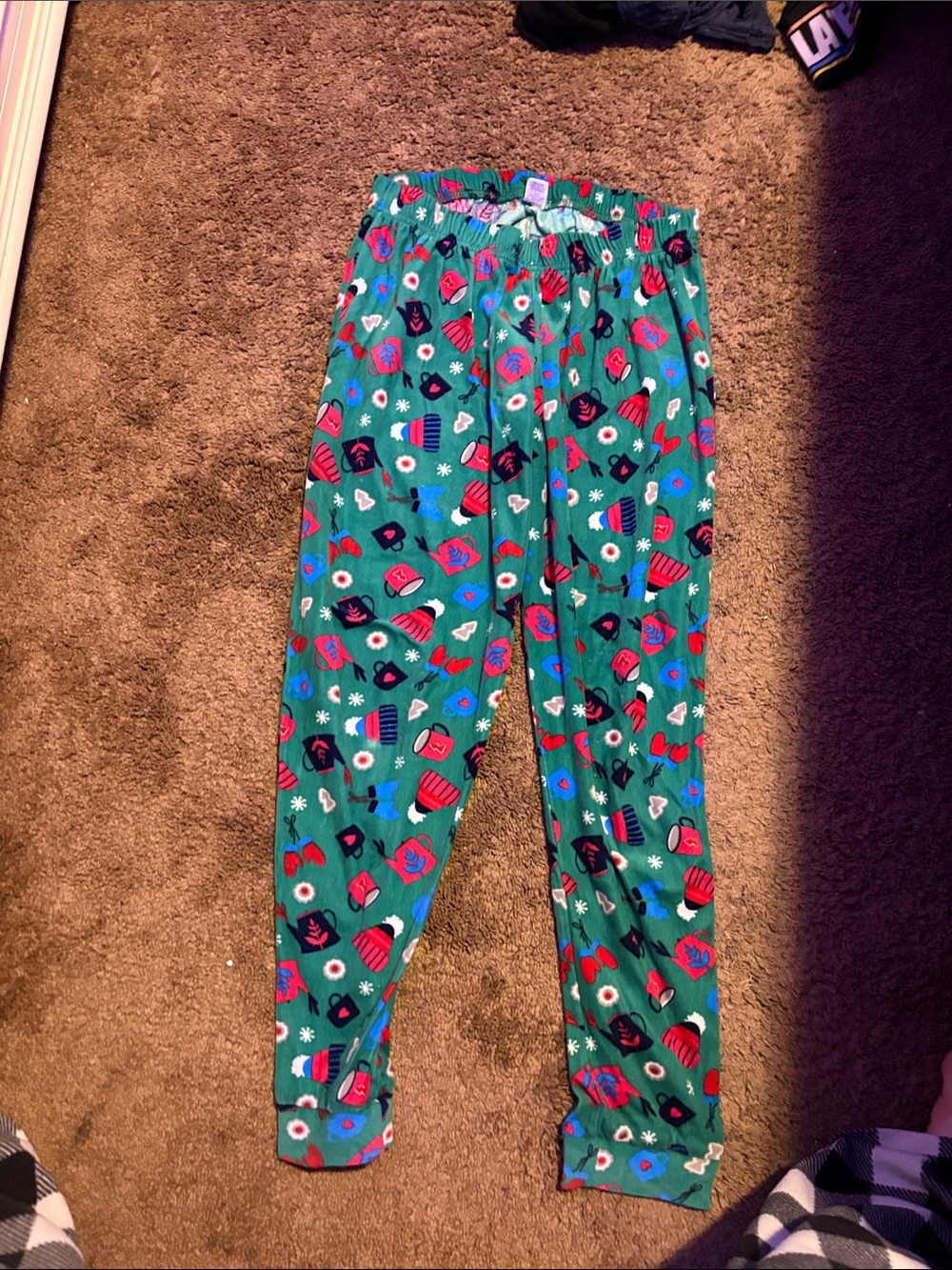 Kids Green Holiday Print Pajama Pants